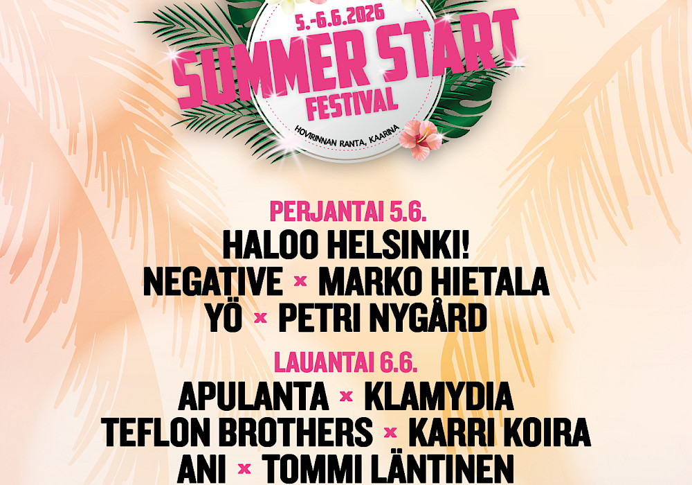 Kesän 2026 Summer Start Festivalien esiintyjät on julkaistu!